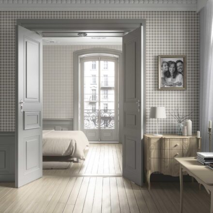 'Valo' Neutral Gingham Checkered Wallpaper (Beige) - Image 4