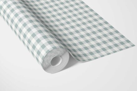 'Sugee' Gingham Checkered Wallpaper (Pastel Blue) - Image 3