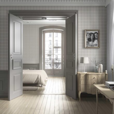 'Zinnia' Neutral Gingham Checkered Wallpaper (Taupe Gray/ Greige) - Image 4