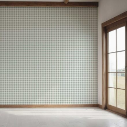 'Soar' Gingham Checkered Wallpaper (Duck Egg Blue) - Image 7