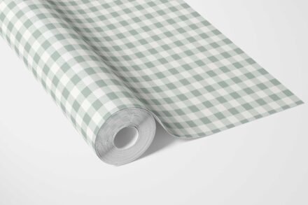 'Soar' Gingham Checkered Wallpaper (Duck Egg Blue) - Image 3