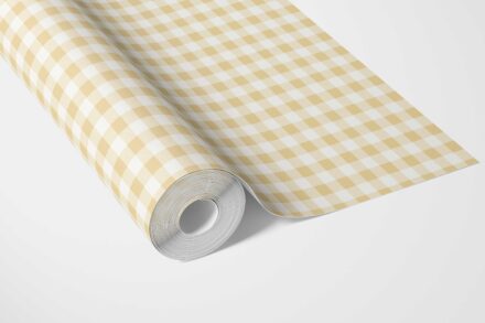 'Abalone' Gingham Checkered Wallpaper (Yellow) - Image 3