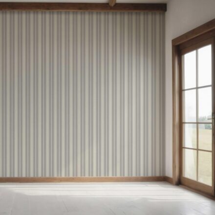 'Fanfare' Neutral Geometric Striped Wallpaper (Gray) - Image 7