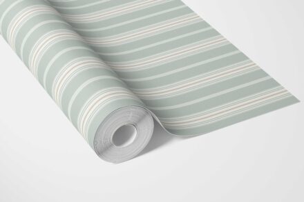 'Romaine' Neutral Geometric Striped Wallpaper (Duck Egg Blue) - Image 5