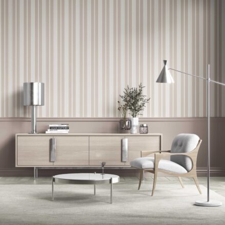 'Colette' Neutral Geometric Striped Wallpaper (Soft Taupe/ Beige/ Gray) - Image 2