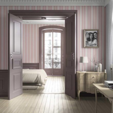 'Mansion Pond' Geometric Striped Wallpaper (Blush Pink) - Image 3