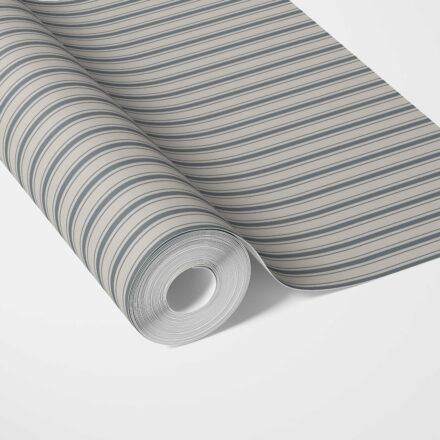 'Berrisford' Neutral Geometric Striped Wallpaper (Slate Gray)