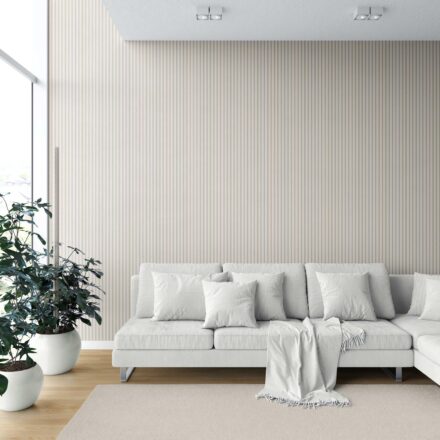 'Sultry' Neutral Geometric Striped Wallpaper (Beige/ Brown/ Warm Gray) - Image 6