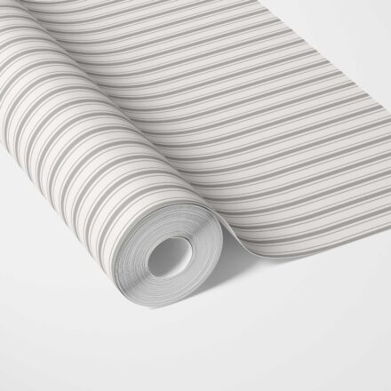 'Pinewood' Neutral Geometric Striped Wallpaper (Light Gray)