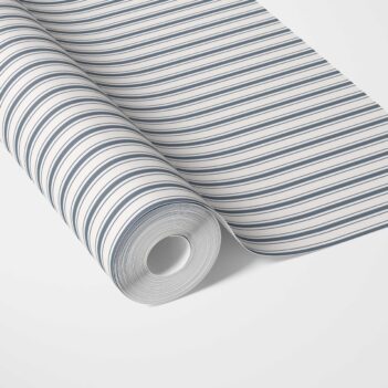 'Lights Out' Geometric Striped Wallpaper (Navy Blue)