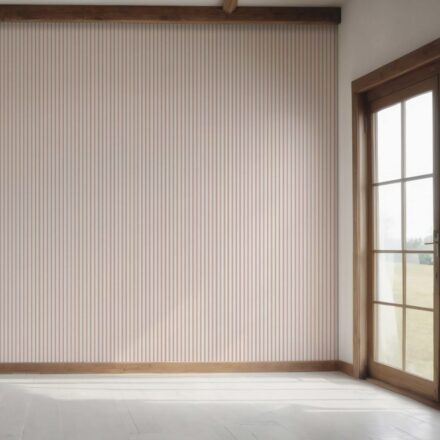'Bisque' Geometric Striped Wallpaper (Pastel Pink) - Image 7