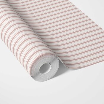 'Bisque' Geometric Striped Wallpaper (Pastel Pink)