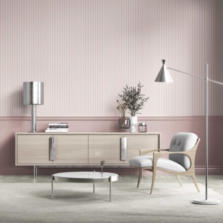 'Jeffer Valley' Geometric Striped Wallpaper (Blush Pink) - Image 3