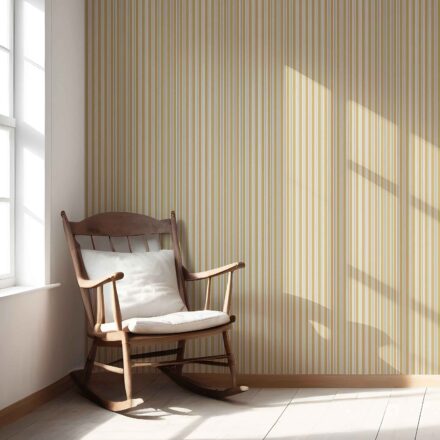 'Baki' Geometric Striped Wallpaper (Ochre Yellow) - Image 5