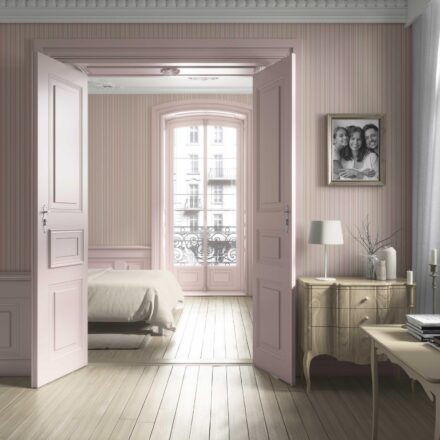 'Itom' Geometric Striped Wallpaper (Soft Pastel Pink) - Image 4