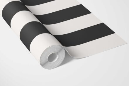 'Tidal Manor' Neutral Geometric Striped Wallpaper (Black/ White) - Image 3