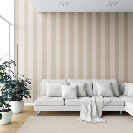 'Areza' Geometric Striped Wallpaper (Wheat Beige/ Cream) - Image 6