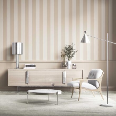 'Areza' Geometric Striped Wallpaper (Wheat Beige/ Cream) - Image 2