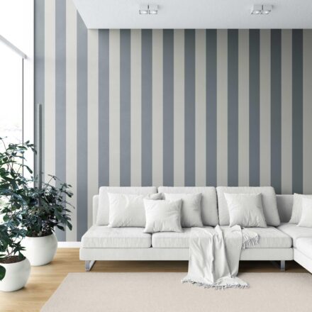 'Condare' Neutral Geometric Striped Wallpaper (Slate Blue/ Gray) - Image 6