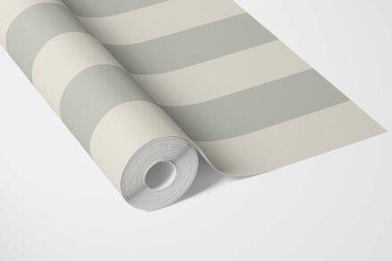 'Sakin' Neutral Geometric Striped Wallpaper (Sage Gray/ Cream) - Image 3