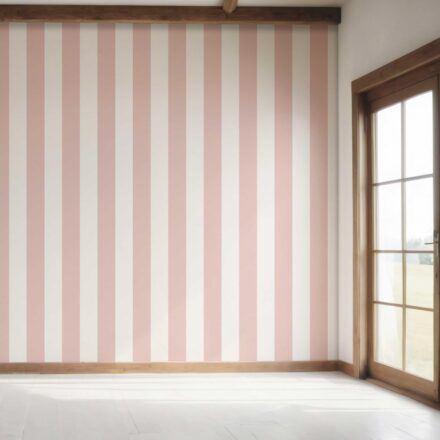 'Timberland' Geometric Striped Wallpaper (Blush Pink/ White) - Image 7