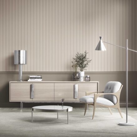'Alabaster' Neutral Geometric Striped Wallpaper (Neutral Brown/ Beige) - Image 3