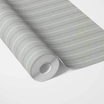 'Danube' Neutral Geometric Striped Wallpaper (Green-Gray)