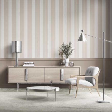 'Dril' Neutral Geometric Striped Wallpaper (Greige/ Beige/ Warm Gray) - Image 2