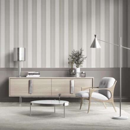 'Avalanche' Neutral Geometric Striped Wallpaper (Gray) - Image 2