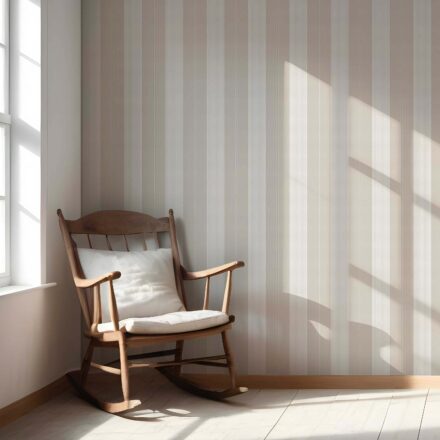 'Luxora' Neutral Geometric Striped Wallpaper (Beige/ Greige/ Warm Gray) - Image 5
