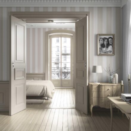 'Luxora' Neutral Geometric Striped Wallpaper (Beige/ Greige/ Warm Gray) - Image 4