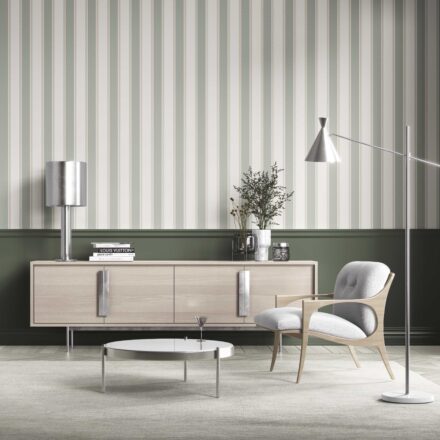 'Lavora' Geometric Striped Wallpaper (Sage Green) - Image 6