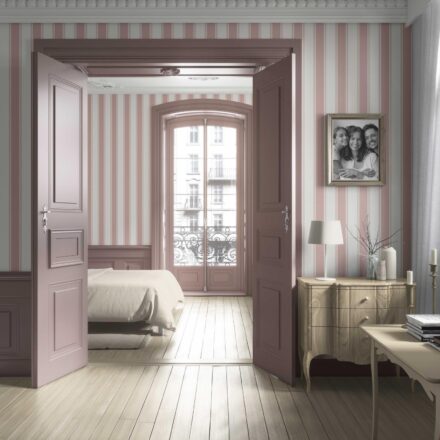 'Ursala' Geometric Striped Wallpaper (Blush Pink) - Image 4