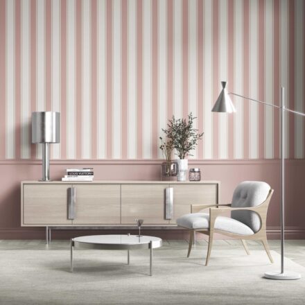 'Ursala' Geometric Striped Wallpaper (Blush Pink) - Image 6