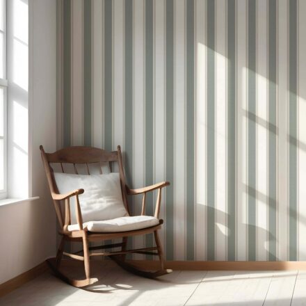 'Charisma' Geometric Striped Wallpaper (Gray-Green) - Image 5