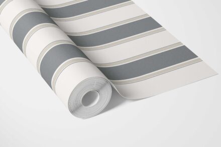 'Temara' Neutral Geometric Striped Wallpaper (Slate Blue/ Gray) - Image 3