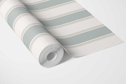 'Atrina' Geometric Striped Wallpaper (Mint Green/ Gray) - Image 3