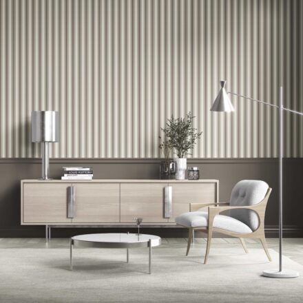 'Taraka' Neutral Geometric Striped Wallpaper (Brown/ Beige/ Taupe Gray) - Image 6