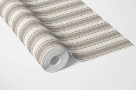 'Cloud Forest' Neutral Geometric Striped Wallpaper (Beige/ Brown/ Warm Gray) - Image 3