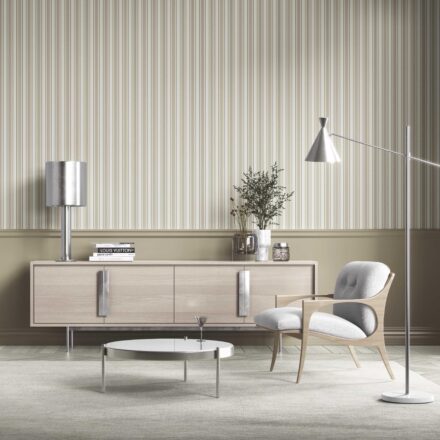 'Ursa' Neutral Geometric Striped Wallpaper Cream/ Beige/ Warm Gray - Image 6