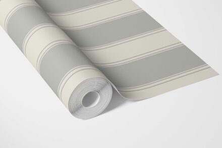 'Celestial' Neutral Geometric Striped Wallpaper (Sage Gray) - Image 3