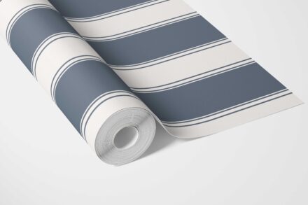 'Midnight Lamp' Geometric Striped Wallpaper (Navy Blue) - Image 3