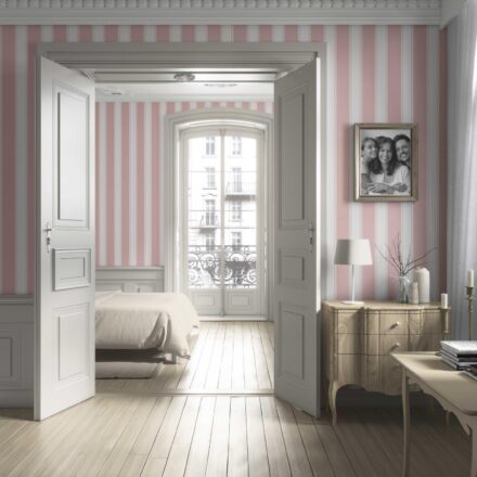 'Stage Star' Geometric Striped Wallpaper (Pink) - Image 4