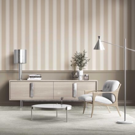 'Arrow Wood' Neutral Geometric Striped Wallpaper (Beige/ Taupe) - Image 2