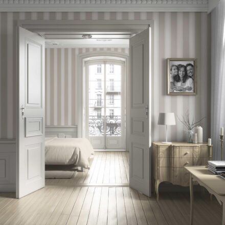 'Kestrel' Neutral Geometric Striped Wallpaper (Greige/ Taupe/ Warm Gray) - Image 4