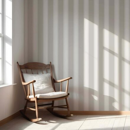 'Snowpea' Neutral Geometric Striped Wallpaper (Greige/ Warm Gray) - Image 5