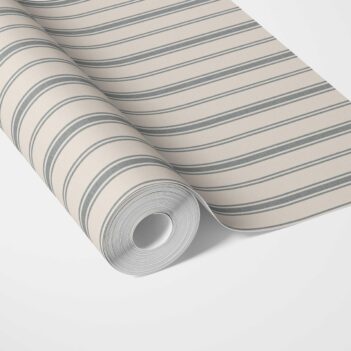 'Chervil' Neutral Geometric Striped Wallpaper (Ash Gray/ Cream)