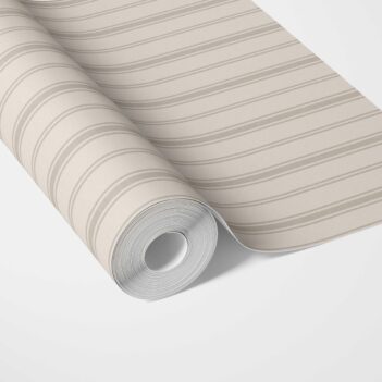 'Cobnut' Neutral Geometric Striped Wallpaper (Beige/ Greige/ Taupe)