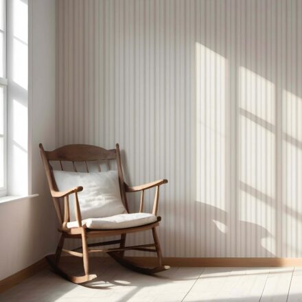 'Rustic Charm' Neutral Geometric Striped Wallpaper (Greige/ Taupe Gray) - Image 5