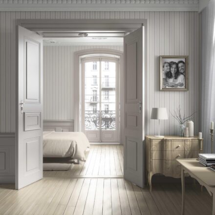 'Rustic Charm' Neutral Geometric Striped Wallpaper (Greige/ Taupe Gray) - Image 4